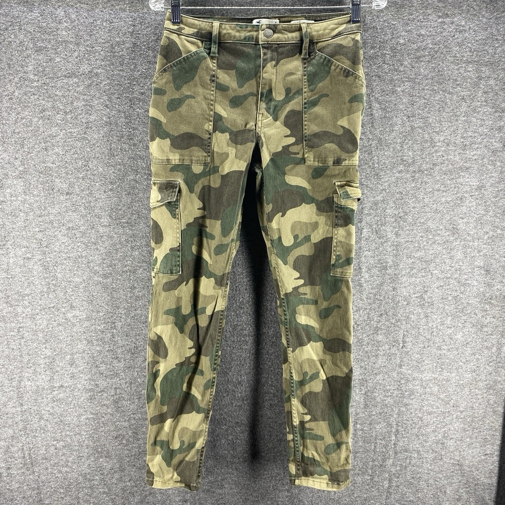 Hollister Cargo Pants‎ Junior Womens 5 Green Camo High Rise Super Skinny Stretch